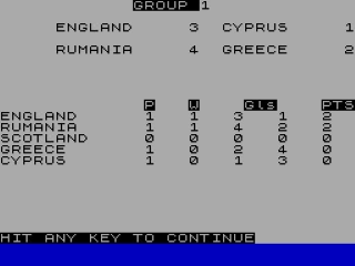 World Cup screenshot 2 for ZX Spectrum